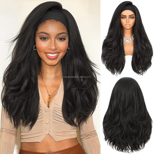 JAMBALAYA Perruque synthétique à bandeau, <span class=keywords><strong>cheveux</strong></span> afro raides et crépus noirs, 24-26 pouces, résistante à la chaleur, pour femmes noires - Product Image 1