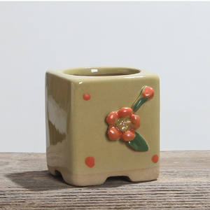 Maceta de Cerámica Pequeñ<span class=keywords><strong>a</strong></span>, Cuadrada, Transpirable, Duradera, de Diseño Simple, para Decoración del Hogar, para Escritorio - Product Image 4