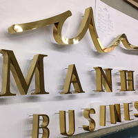 Letras Metálicas Grandes Personalizadas, Letrero 3D con Logotipo de Empresa en Metal, Letrero de Acero Inoxidable Fabricado para Negocios