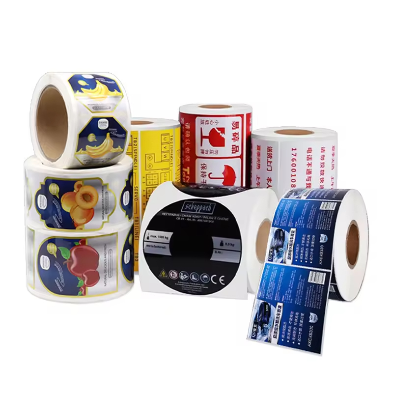 Custom Packaging Adhesive Packaging Custom Vinyl Printing Sticker Waterproof Vinyl Plastic Label Stickers