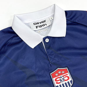 Venta al por mayor original camiseta de fútbol personalizado sublimación diseño calle Retro Polo cuello camiseta de fútbol - Product Image 4