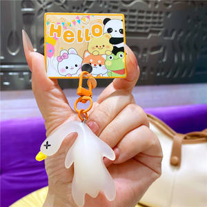 Porte-clés créatif amusant à changement de couleur UV, dessin animé, <span class=keywords><strong>poulet</strong></span> rôti, canard, cochon - Product Image 6