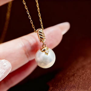 Accesorios de Perlas DIY, Colgante de Plata S925, Cuentas Redondas de 11-15 mm, Base Vacía para Colgante de Collar de Moda para Mujer, Accesorio 31451DIY - Product Image 3