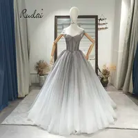 OWD-H2394 Shining Off The Shoulder Ruffles Wedding Gowns Ombre A-Line Tulle Bóng Gown Wedding Dresses