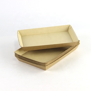 흰색 판지 일회용 패스트푸드 종이 대나무 종이 간식 트레이 - Product Image 1