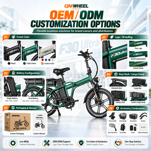 จักรยานไฟฟ้า QMWHEEL F30 Ultra UK Stock E Bike จักรยานเสือภูเขาไฟฟ้าขนาด 20 นิ้ว พับได้ 250W 70Ah แบตเตอรี่คู่ ขายส่ง - Product Image 2