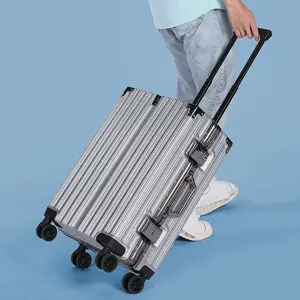 YX16924 aşınmaya dayanıklı bavul özel Logo PC bagaj alüminyum çerçeve şifreli kilit el bagaj çantaları seyahat bagaj ve kılıf