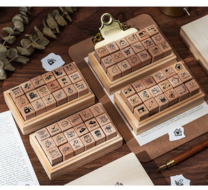 Juego de <span class=keywords><strong>Sellos</strong></span> de Madera de 18 Piezas por Caja, Colección de la Vida Diaria, <span class=keywords><strong>Sellos</strong></span> Decorativos para Diario y Manualidades - Product Image 6
