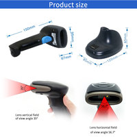 Escáner de Códigos QR Inalámbrico Portátil EMT2097MD-RF de 1MP, Lector de Códigos de Barras 1D y 2D con Base, Compatible con Múltiples Códigos