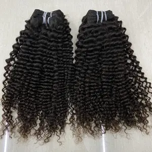 LetsFly Wholesale Kinky Curly/water wave human Hair Bundles 20inch 9A Mix Brown Brazilian 100% Human Hair Virgin Hair extension