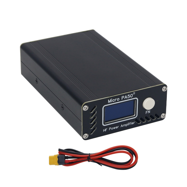 TZT Third Generation Micro PA50-3 Portable 50W 3.5MHz-30MHz Shortwave RF Power Amplifier with LPF Filter and OLED Display