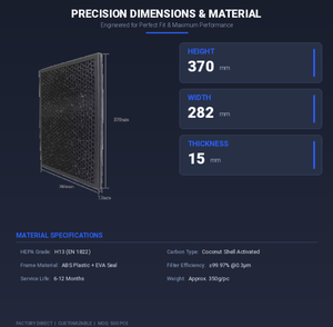 Filtro HEPA H13 Original para <span class=keywords><strong>Mi</strong></span> <span class=keywords><strong>2</strong></span>/3/4 <span class=keywords><strong>Pro</strong></span> AC1876 405, Filtro de Repuesto para Purificador de Aire, Funciona con Batería, para Uso en Automóviles, Alérgenos y Polvo - Product Image 3