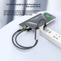 Câble de charge rapide professionnel 100W, 0,5/1,2/2/3 mètres, 2-en-1 Type-C/USB pour transfert de données, compatible iPhone, smartphone, ordinateur portable