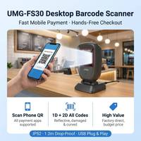UIMG FS30 Haute Valeur 360 °   Lecteur de codes-barres de bureau 1D 2D IP52 USB pour supermarché, paiement par QR code sur téléphone
