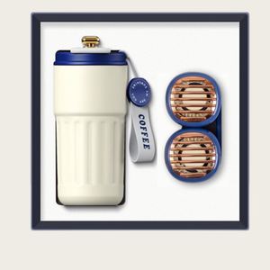 Creative Wholesale Company Celebration Coffee Cup+Neck Hanging Fan Luxury High End Business <b>Gift</b> <b>Set</b> - Product Image 1
