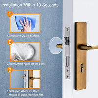 Poignée de butée de porte lavable et réutilisable Pare-chocs Muet Anti-Shock Door Handle Buffer Pad Clear Door Stop Protector