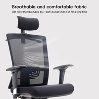 Chaise de bureau pivotante professionnelle confortable pour la maison et le bureau, chaise de luxe moderne en tissu et maille ergonomique certifiée BIFMA classe 3