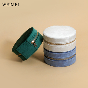WEIMEI Custom Logo Elegant Travel Jewelry <b>Box</b> Plush Velvet <b>Mini</b> <b>Storage</b> Organizer Travel Jewelry <b>Box</b> - Product Image 5