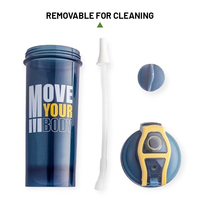 Fonwhy 800ml Protéine sportive personnalisée pour shaker Bouteille sans BPA Gym Workout Verres en plastique avec paille Blender Tasses et mix Ball
