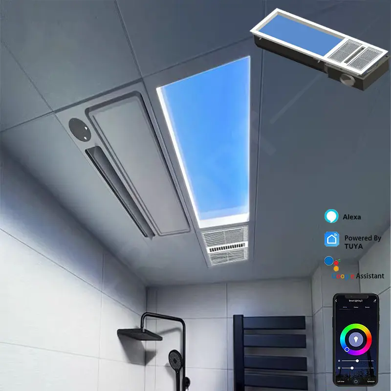 Artificial Sunlight LED Skylight Circadian Exhaust Fan Blue Sky Smart Home Ceiling Panel Light with Bathroom Master