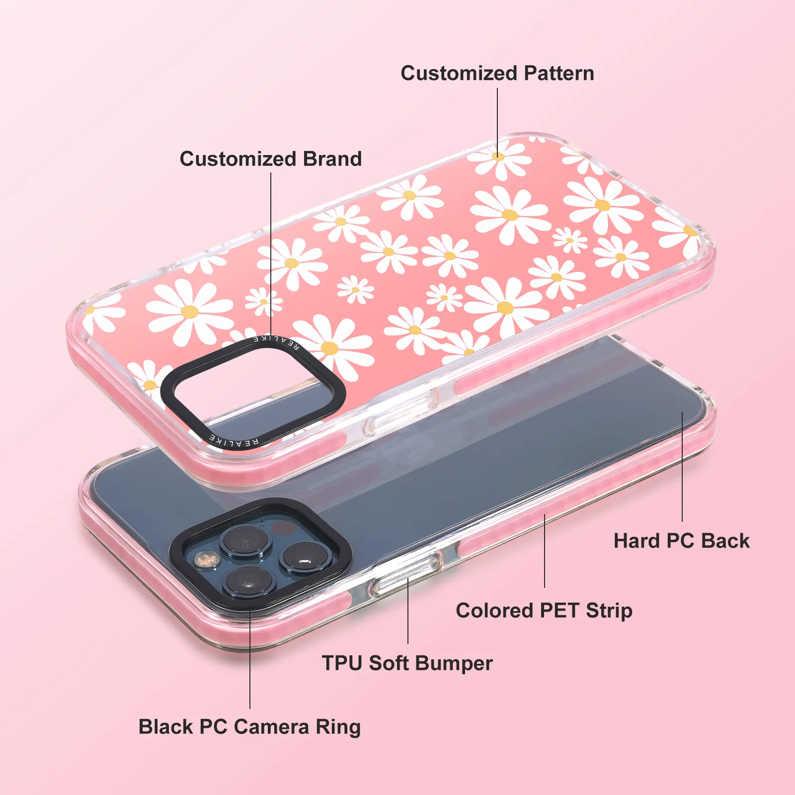 custom printing phone case for iphone 14 phone case  tpe tpu impact phone case  clear phone pc case