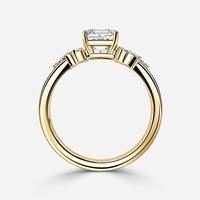 Bague de fiançailles en or massif 10K 14K 18K avec diamant de laboratoire taille Asscher 2 carats, halo floral et pierres latérales marquise, certifiée IGI CVD/HPHT
