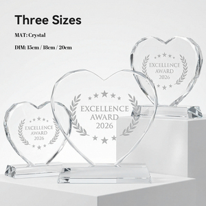 Trophée personnalisé en cristal en forme <span class=keywords><strong>de</strong></span> cœur, récompense en verre gravé en forme <span class=keywords><strong>de</strong></span> cœur pour la Saint-<span class=keywords><strong>Valentin</strong></span>, les anniversaires, Thanksgiving, les cadeaux d'appréciation - Product Image 3