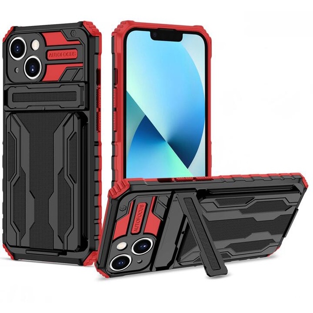 Shockproof Armor Stand Case for Redmi NOTE 14 Pro 13 Pro 5G 12 4G 11 11S 8 POCO X6 A3 A2 A1 Cards Slot Kickstand TPU PC Cover