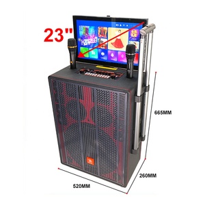23 ''cảm ứng thông minh Màn hình hiển thị Karaoke <span class=keywords><strong>Wifi</strong></span> loa với Mic và màu xanh răng không dây công suất cao loa - Product Image 4