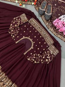 New Designer Party Wear Beautiful <b>Fancy</b> Embroidery Simple Gown with Dupatta High Quality Dresses Premium Quality Fabric Dress - Product Image 2
