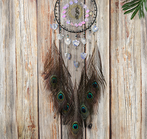 Nouveau <span class=keywords><strong>paon</strong></span> <span class=keywords><strong>plume</strong></span> <span class=keywords><strong>attrape</strong></span>-rêves à la main <span class=keywords><strong>plume</strong></span> artisanat décor à la maison en gros <span class=keywords><strong>attrape</strong></span>-rêves - Product Image 3