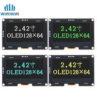 Módulo de pantalla PMOLED de 2,42 pulgadas, 128x64, SSD1309, interfaz serie I2C de 4 pines para UNO R3 C51