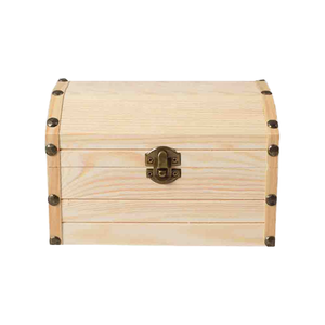 Rectangular Wooden Treasure <b>Chest</b> Boxes with Hinged Lid DIY Crafts Wedding Decor Jewelry <b>Storage</b> Gift Boxes Lacquer - Product Image 1