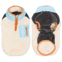 Vêtements pour chien et veste polaire assortie pour propriétaire, manteau chaud pour animaux de compagnie automne-hiver, fermeture éclair bidirectionnelle avec ouverture pour laisse pour la promenade