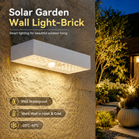 Lampe murale solaire optocellule en forme de brique avec détecteur de mouvement, garantie 3 ans, étanche IP65 pour villa, jardin, parc