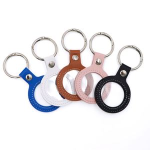 PU Leather Self-Finishing Round Key Fob Needlepoint <b>Keychain</b> Stocked Colorful Needlepoint Case - Product Image 4