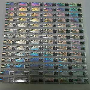 Autocollants adhésifs de haute sécurité personnalisés, hologramme, <span class=keywords><strong>code</strong></span> QR, rouleau de vinyle, étanche, scellage holographique pour la promotion - Product Image 1