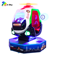 Manège pour enfants en fibre de verre, modèle CE Rotation Helicopter, avec jeu vidéo pousse-pièces et fonction de distribution de jetons, pour usage intérieur