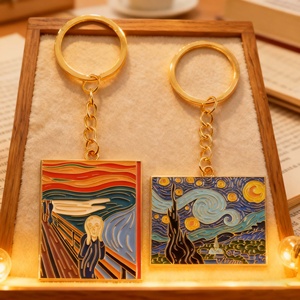 Porte-clés en émail personnalisé avec logo, souvenir, porte-clés circulaire rotatif en métal pour cadeaux promotionnels - Product Image 3