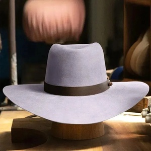 Chapeau Fedora unisexe en feutre de laine à large bord, avec ruban et cordon ajustables, pour adulte, décontracté, hiver, extérieur - Product Image 3
