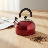 Bouilloire à thé sifflante économique en acier inoxydable 3L avec fond de peinture de couleur pour induction pour un usage domestique de haute qualité