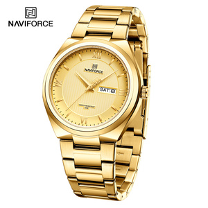 NAVIFORCE 8030 GG Orologio Dorato da <span class=keywords><strong>Uomo</strong></span> Design Originale del Marchio in Acciaio Inossidabile Orologi da Polso Semplici Gioiello Regalo - Product Image 2