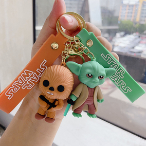 <span class=keywords><strong>Porte</strong></span>-clés de voiture en PVC promotionnel, jouet en peluche 3D de dessin animé, adorable étoile, bébé <span class=keywords><strong>Yoda</strong></span> Wars, <span class=keywords><strong>porte</strong></span>-clés avec dragonne, cadeaux en gros - Product Image 3