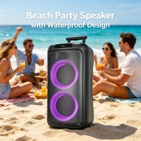 Speaker Portabel GENCE dengan Gagang Teleskopik, Alas Lebar, Roda Plastik Kokoh, Lampu RGB, Suara Pro 80W yang Bertenaga