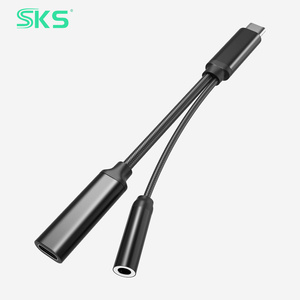 SKS USB Typ C 3,5mm Audio-Adapter HiFi DAC 32bit/384Khz PD 60W Schnellladung Nylon-Ummanteltes Kabel Mikrofon Lautsprecher ALC5686 - Product Image 1