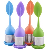 Infusor de té de acero inoxidable con hojas sueltas, vaporizador de té de silicona