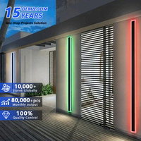 Appliques murales extérieures minimalistes linéaires Tuya, montées au mur, IP65, intelligentes, modernes, étanches, éclairage mural LED RGB extérieur
