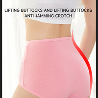 Culotte en coton taille haute pour femmes, couleur unie classique, sous-vêtement respirant avec entrejambe antibactérien, culotte de contrôle du ventre
