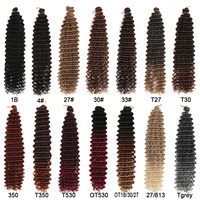 Extensions de cheveux synthétiques à tresser, 22 pouces, ondulations profondes, pour l'été, en fibre basse température, double trame, pour tresses au crochet