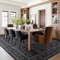 Tapis grande taille tons terreux 9x12 Midnight à poils ras, avec envers en caoutchouc, lavable, antidérapant, pour salon, chambre, salle à manger, décoration intérieure